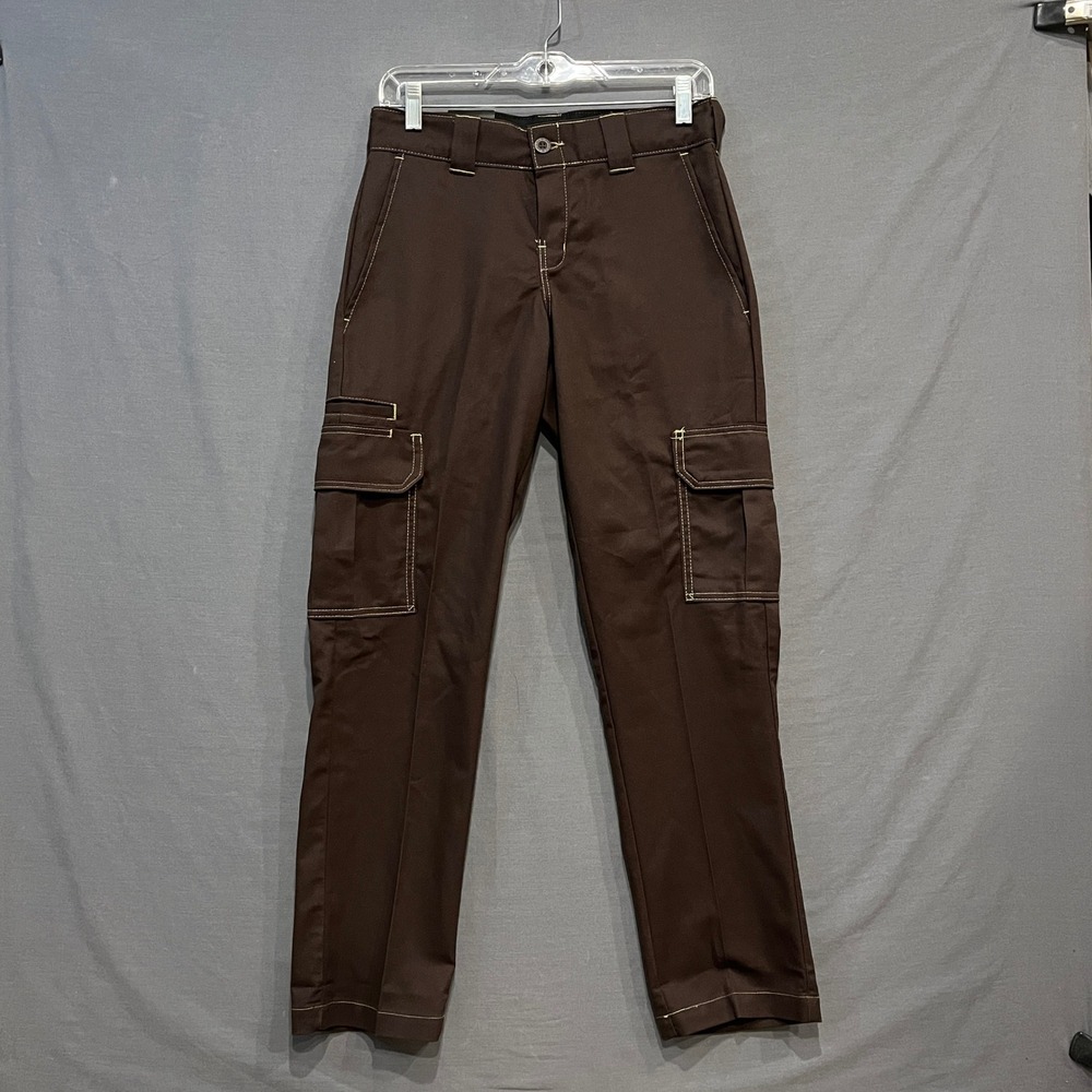 Dickies Cargo Pant Mens 28x30 Brown Slim Fit Straight Leg Flex WP154CB